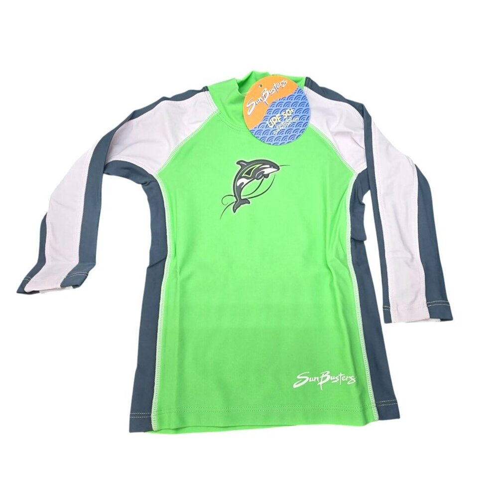SunBusters Baby Rash Guard Swim Shirt UPF 50 Green 6/12 Months Protection JJ4121